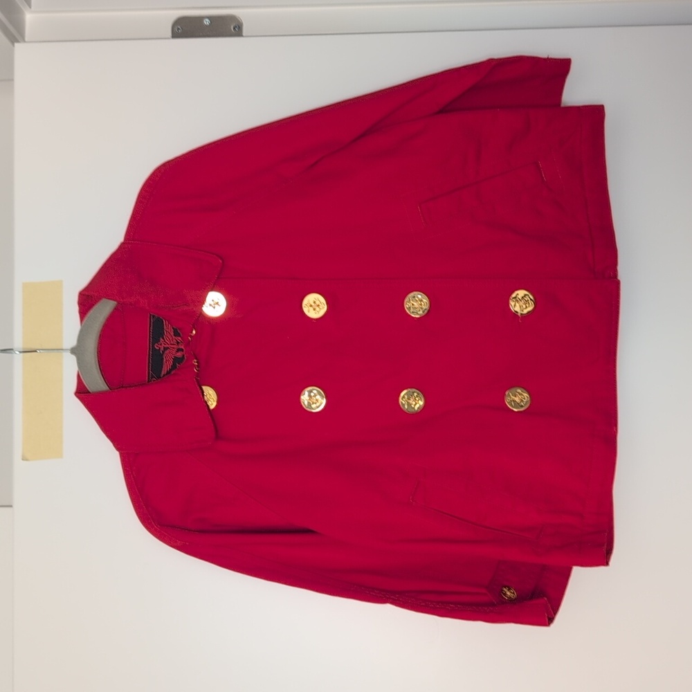 Lauren Ralph Lauren Red Jacket with Gold Anchor Button